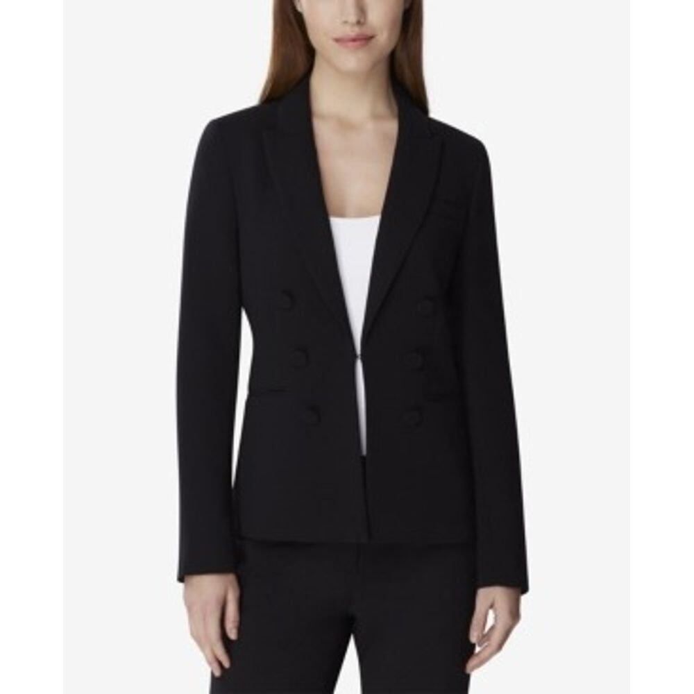 Tahari Petite Double Breasted Kiss Front Blazer